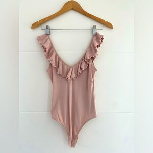 ARITZIA Wilfred Danette Ribbed V-Neck Bodysuit